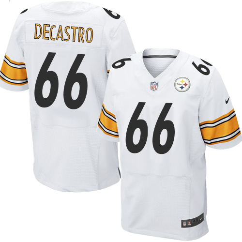 Men's Elite David DeCastro Nike Jersey White Road - #66 NFL Pittsburgh Steelers